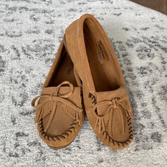 Minnetonka Shoes Minnetonka Kilty Suede Moccasins Poshmark